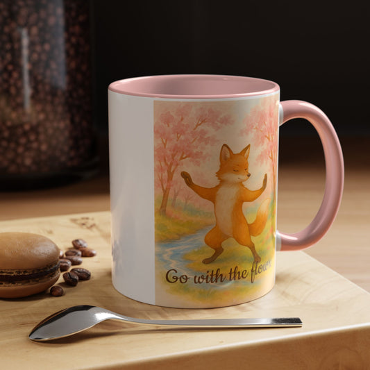 Go with the Flowx Whimsical Fox Coffee Mug