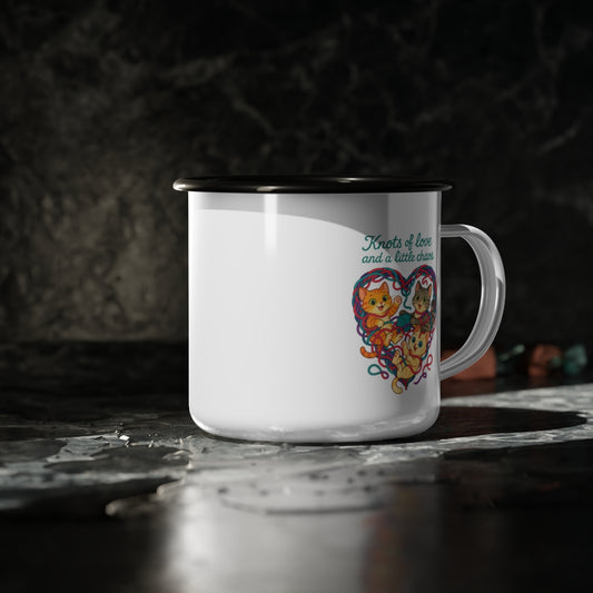 Knots of Love Kitten Enamel Mug