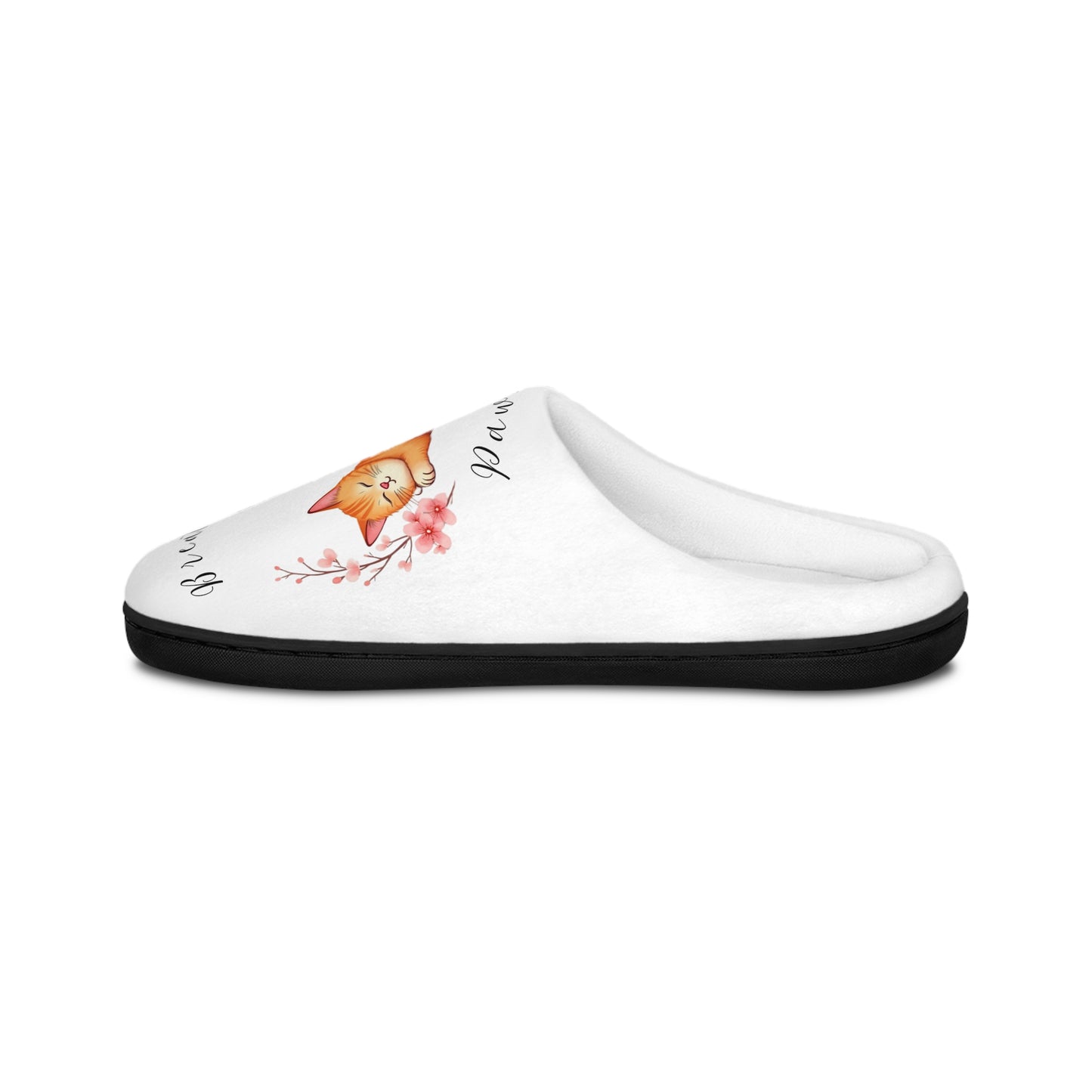 "Breathe In, Paws Out" Orange Cat Women's Indoor Slippers