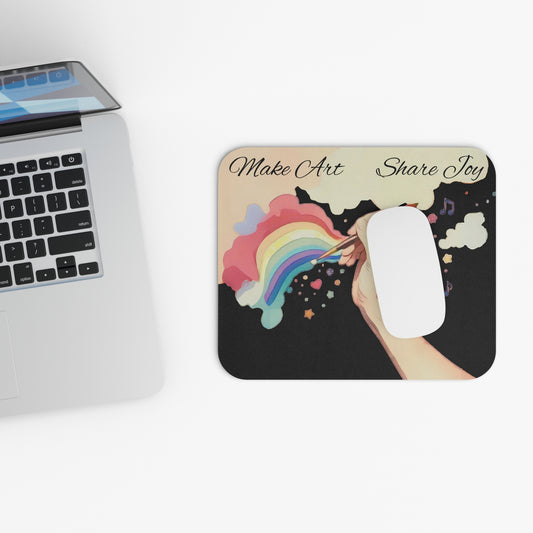 Colorful Art-Inspired Mouse Pad, Creative Desk Accessory, Gift for Artists, Office Decor, Make Art Share Joy