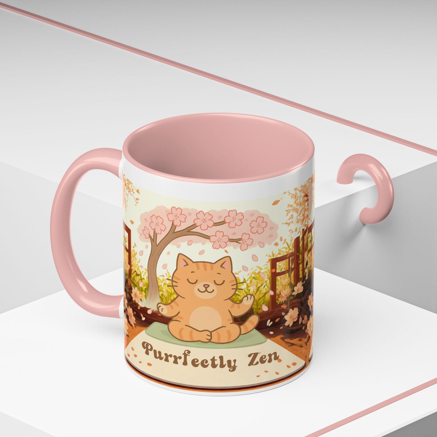 Purrfectly Zen Cat design Coffee Mug