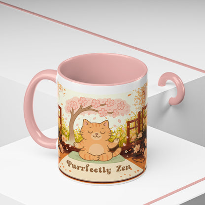 Purrfectly Zen Cat design Coffee Mug