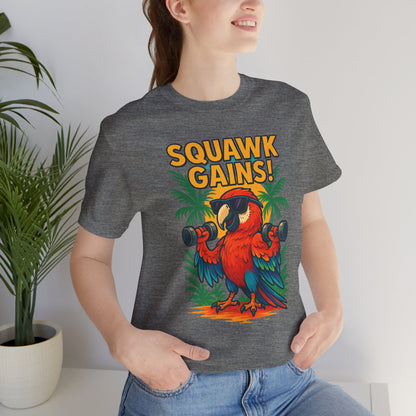 Squawk Gains Fitness Parrot T-shirt