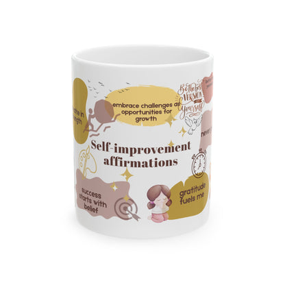 Self-Improvement Affirmations Ceramic Mug | Positive Quotes Coffee Cup | Inspirational Drinkware