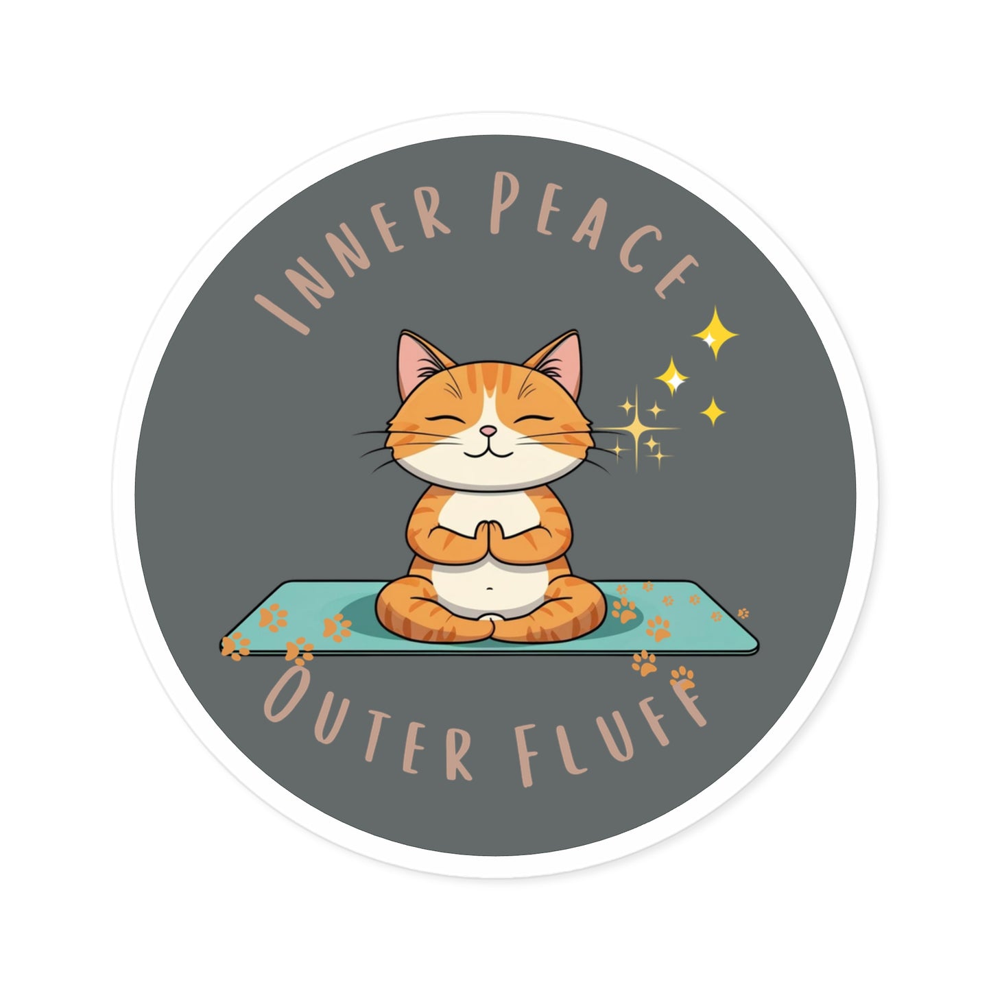 Yoga Cat Stickers, Inner Peace, Meditation Decor, Cat Lover Gift, Laptop Stickers, Whimsical Home Decor