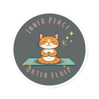 Yoga Cat Stickers, Inner Peace, Meditation Decor, Cat Lover Gift, Laptop Stickers, Whimsical Home Decor