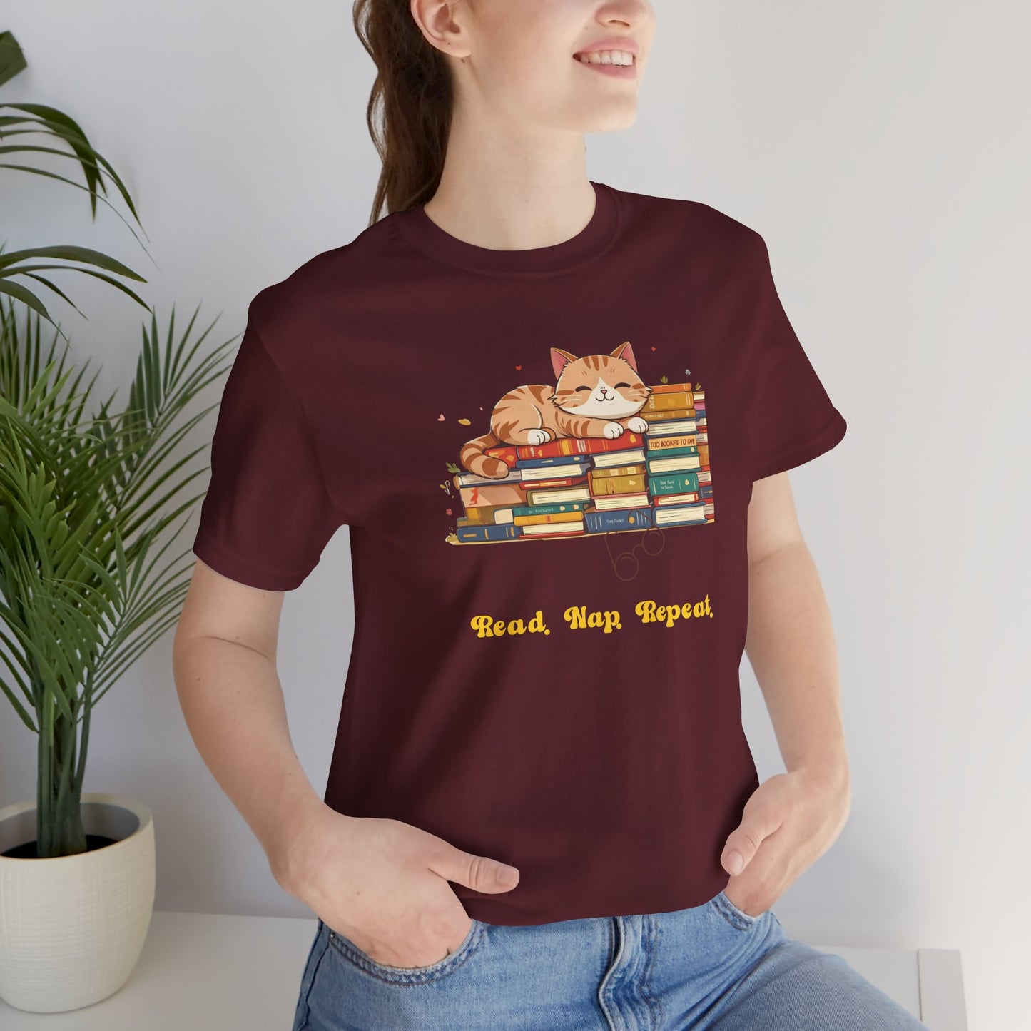 Read. Nap. Repeat. Cat T-shirt for Readers