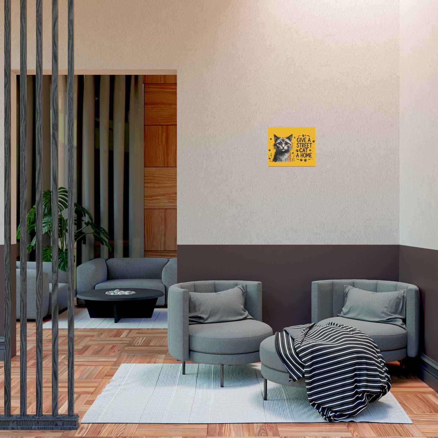 Give a Street Cat a Home Poster | Heartwarming Animal Rescue Wall Art for Cat Lovers & Pet Adoption Advocates"