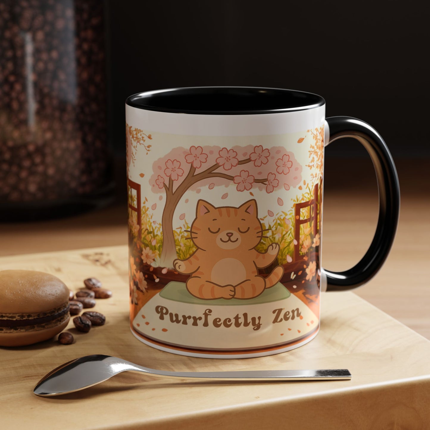 Purrfectly Zen Cat design Coffee Mug