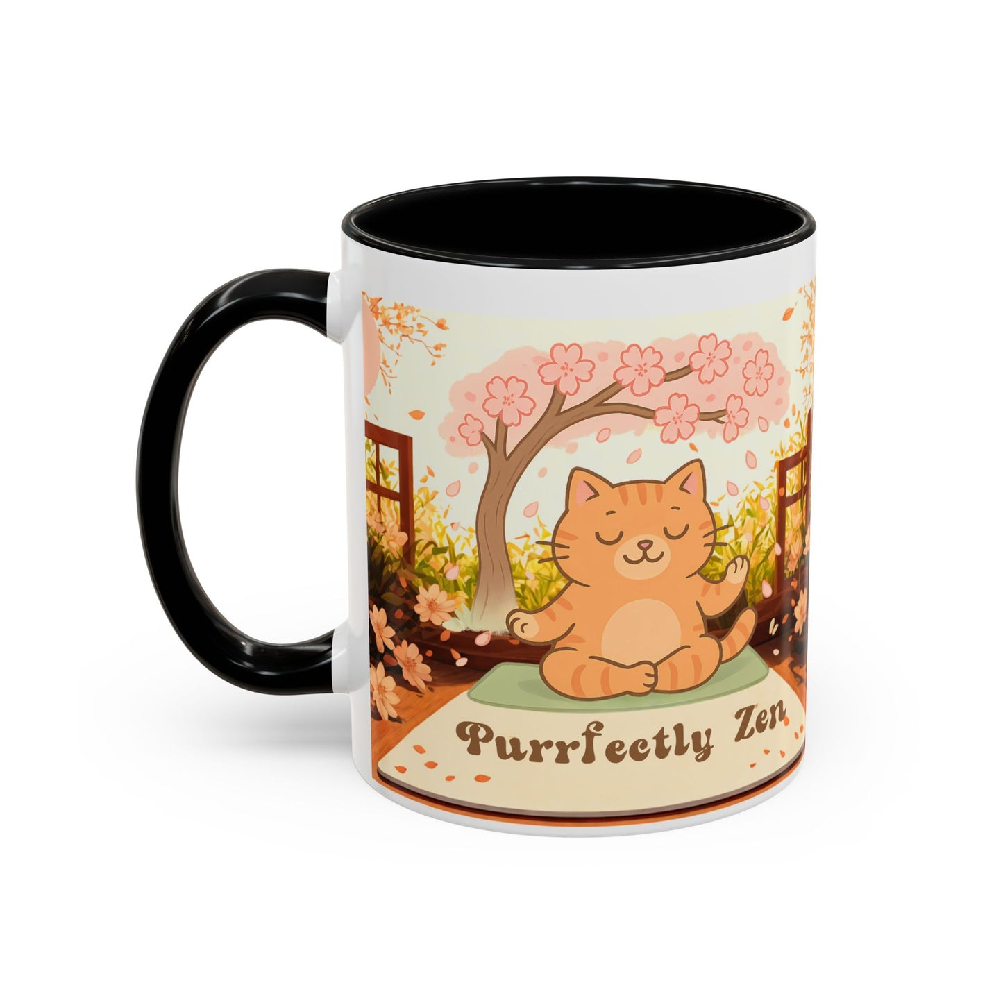 Purrfectly Zen Cat design Coffee Mug