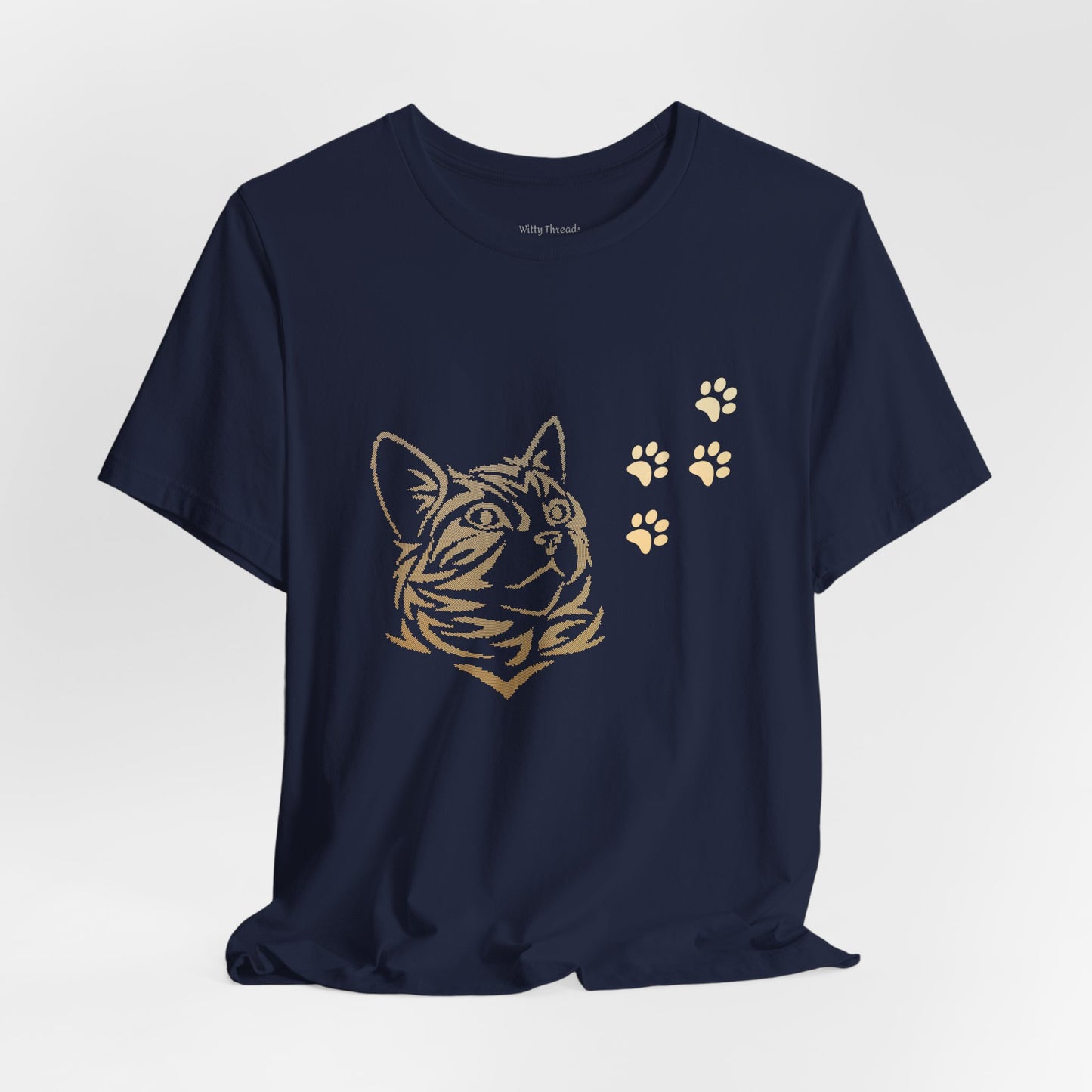 Cat with Paw Print Design T-shirt