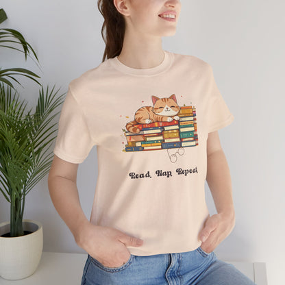 Read. Nap. Repeat. Cat T-shirt for Readers