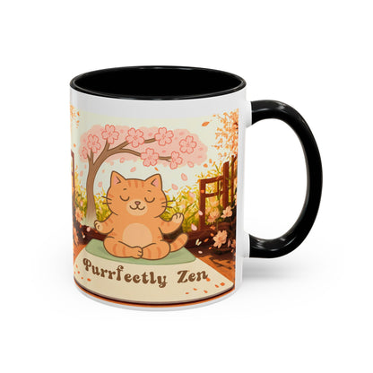 Purrfectly Zen Cat design Coffee Mug