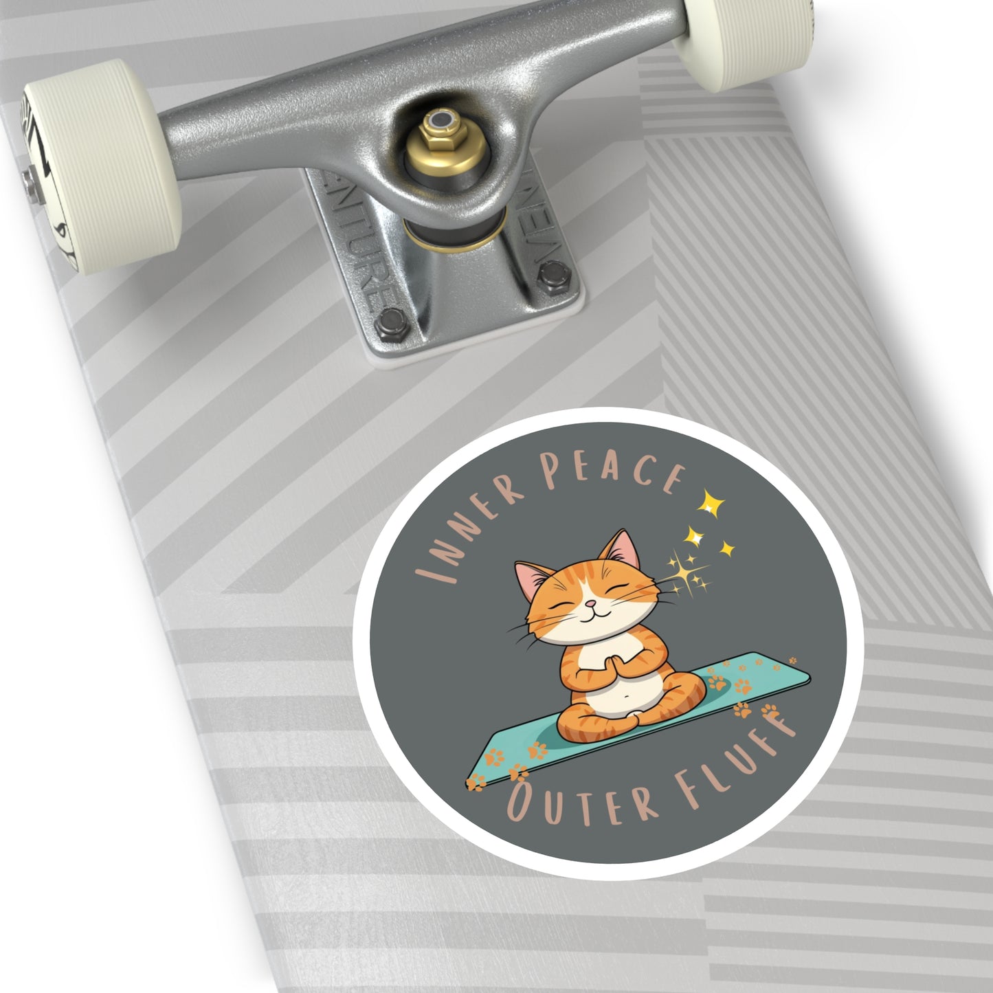 Yoga Cat Stickers, Inner Peace, Meditation Decor, Cat Lover Gift, Laptop Stickers, Whimsical Home Decor