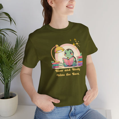 "Slow and Study Wins the Race"Turtle T-shirt