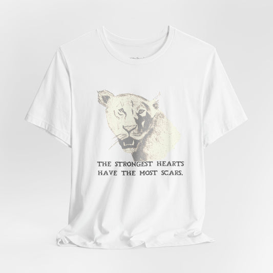 The Strongest Hearts Have the most Scars Lioness Graphic T-shirt