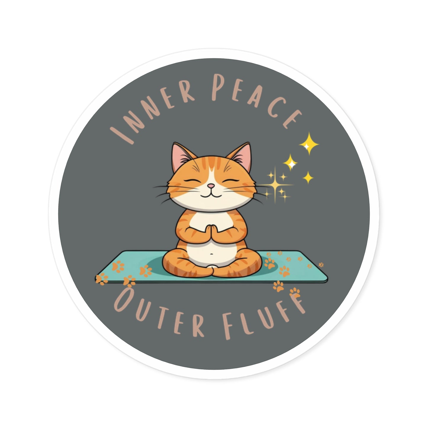 Yoga Cat Stickers, Inner Peace, Meditation Decor, Cat Lover Gift, Laptop Stickers, Whimsical Home Decor