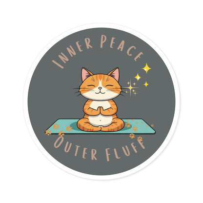 Yoga Cat Stickers, Inner Peace, Meditation Decor, Cat Lover Gift, Laptop Stickers, Whimsical Home Decor