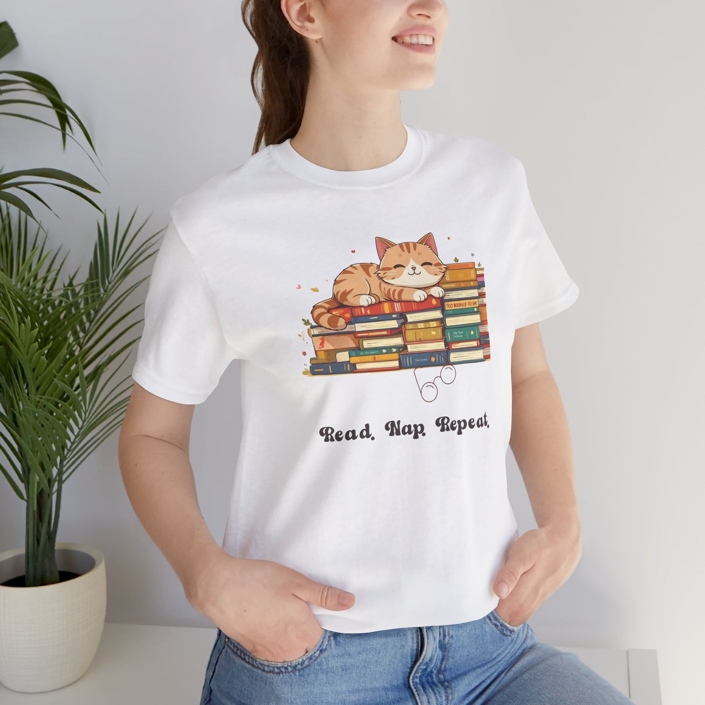 Read. Nap. Repeat. Cat T-shirt for Readers