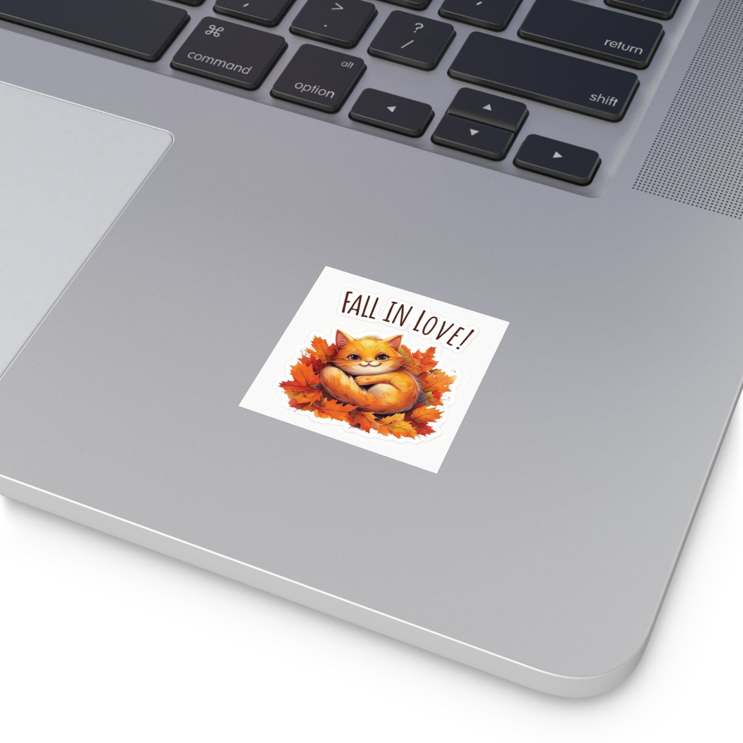 Orange Cat Fall-In-Love Stickers - Perfect for Autumn Decor