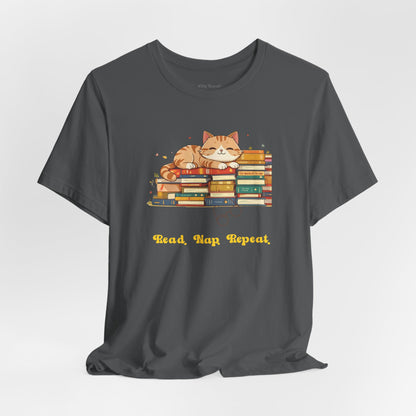 Read. Nap. Repeat. Cat T-shirt for Readers