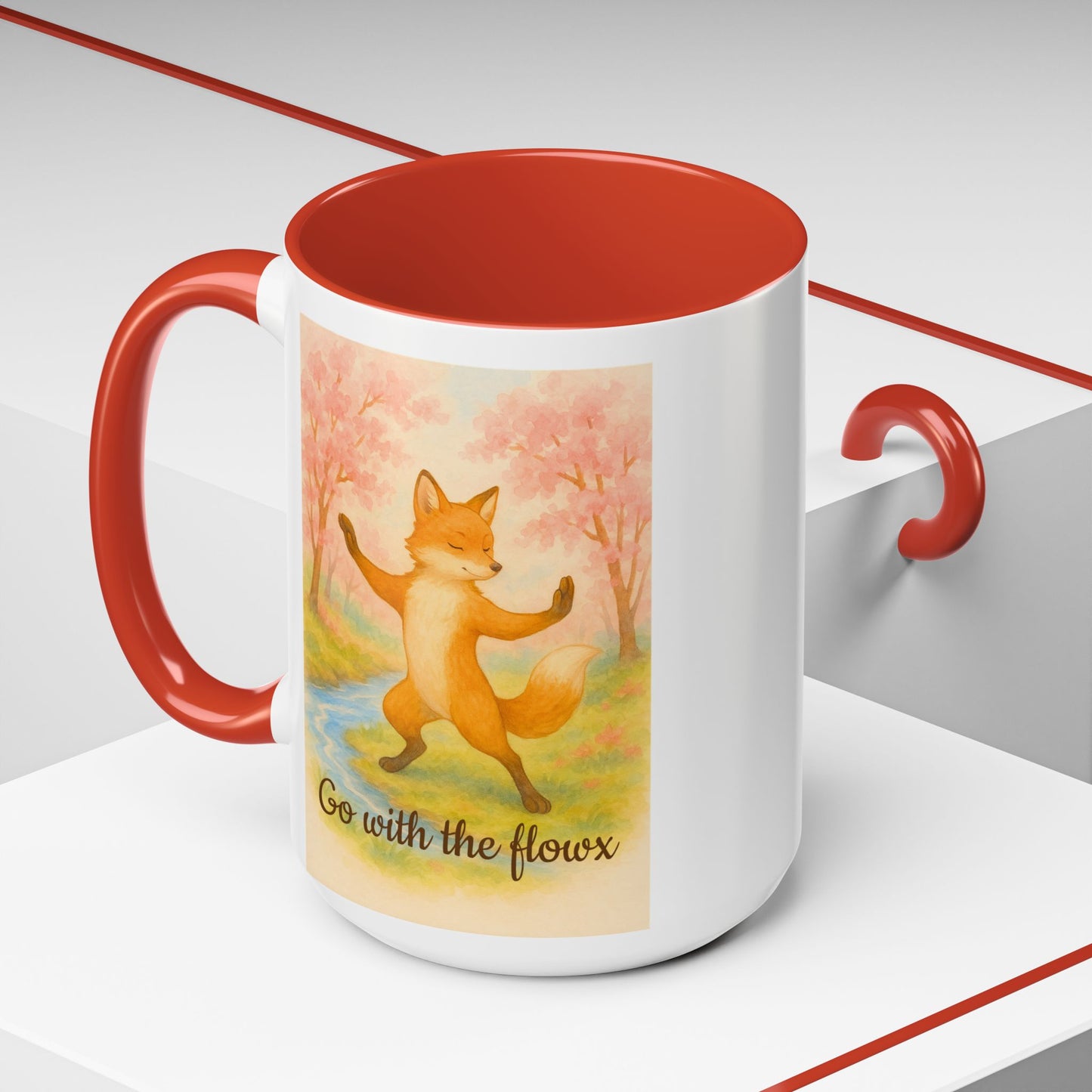 Go with the Flowx Whimsical Fox Coffee Mug