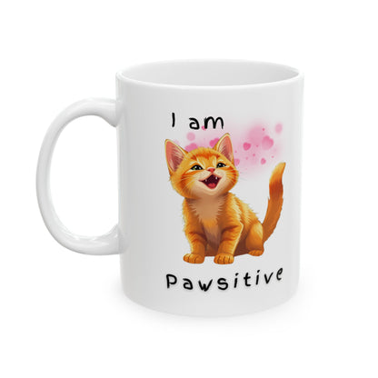 I am Pawsitive Cat Coffee Mug
