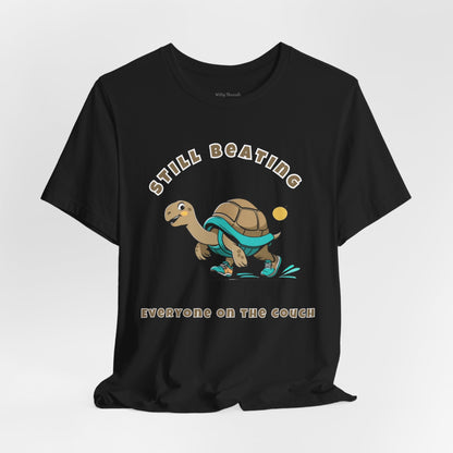 Still Beating Everyone on the Couch- Runner's Playful Turtle T-shirt