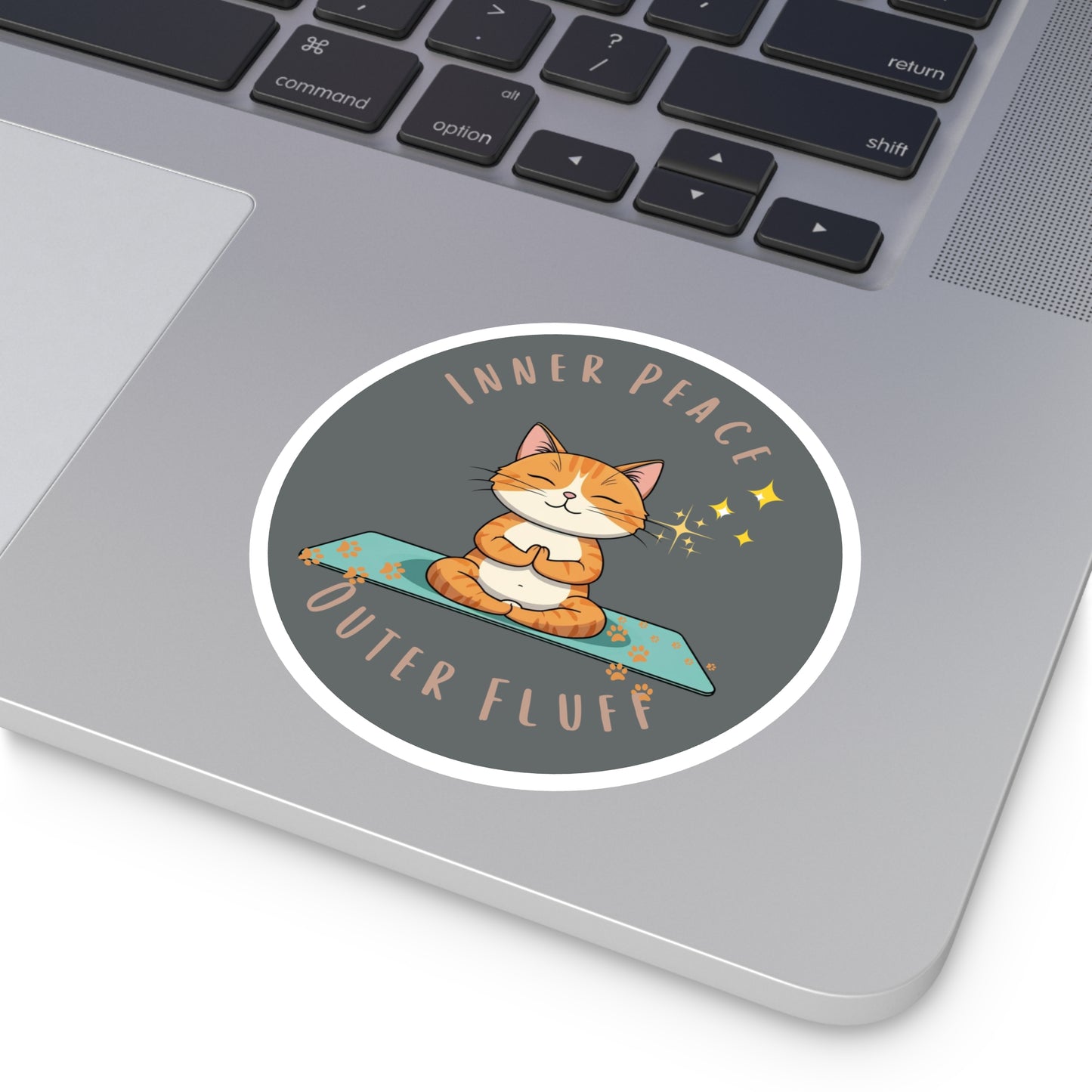 Yoga Cat Stickers, Inner Peace, Meditation Decor, Cat Lover Gift, Laptop Stickers, Whimsical Home Decor