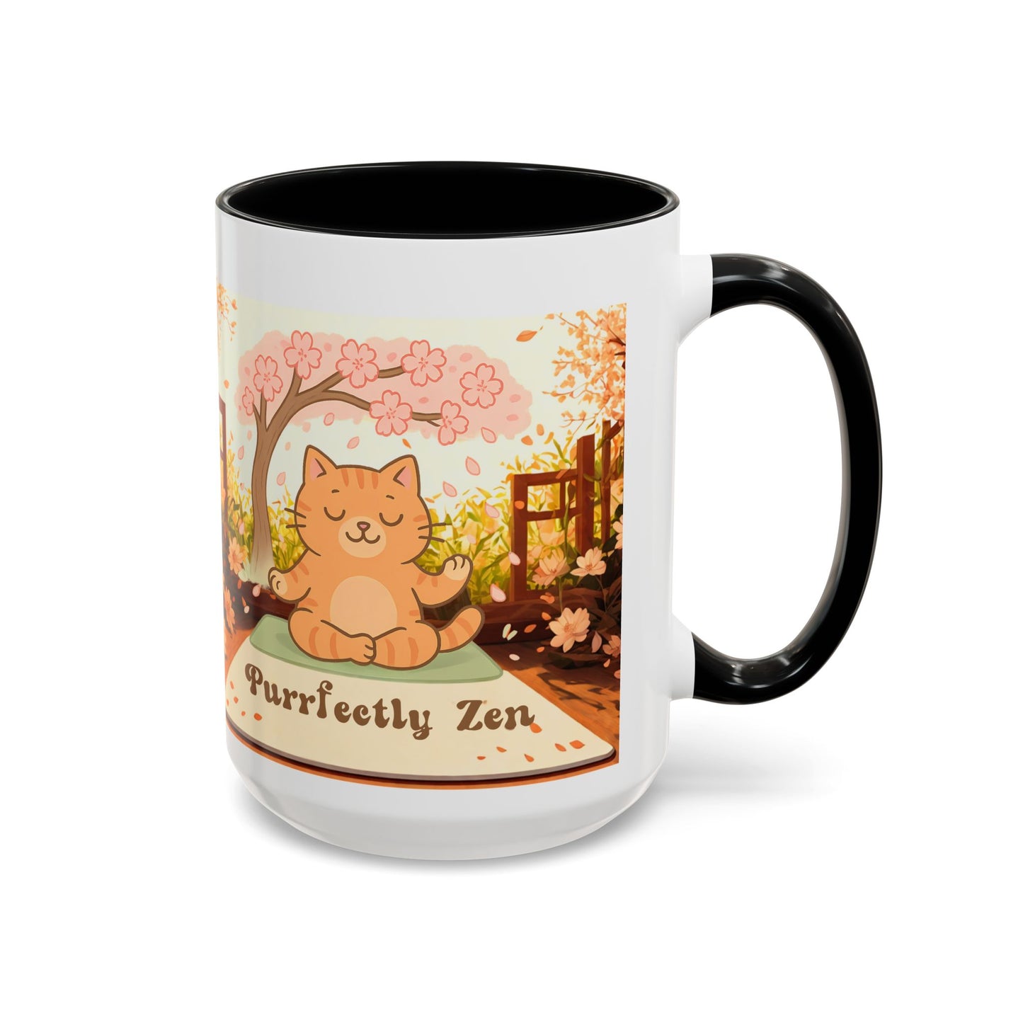 Purrfectly Zen Cat design Coffee Mug