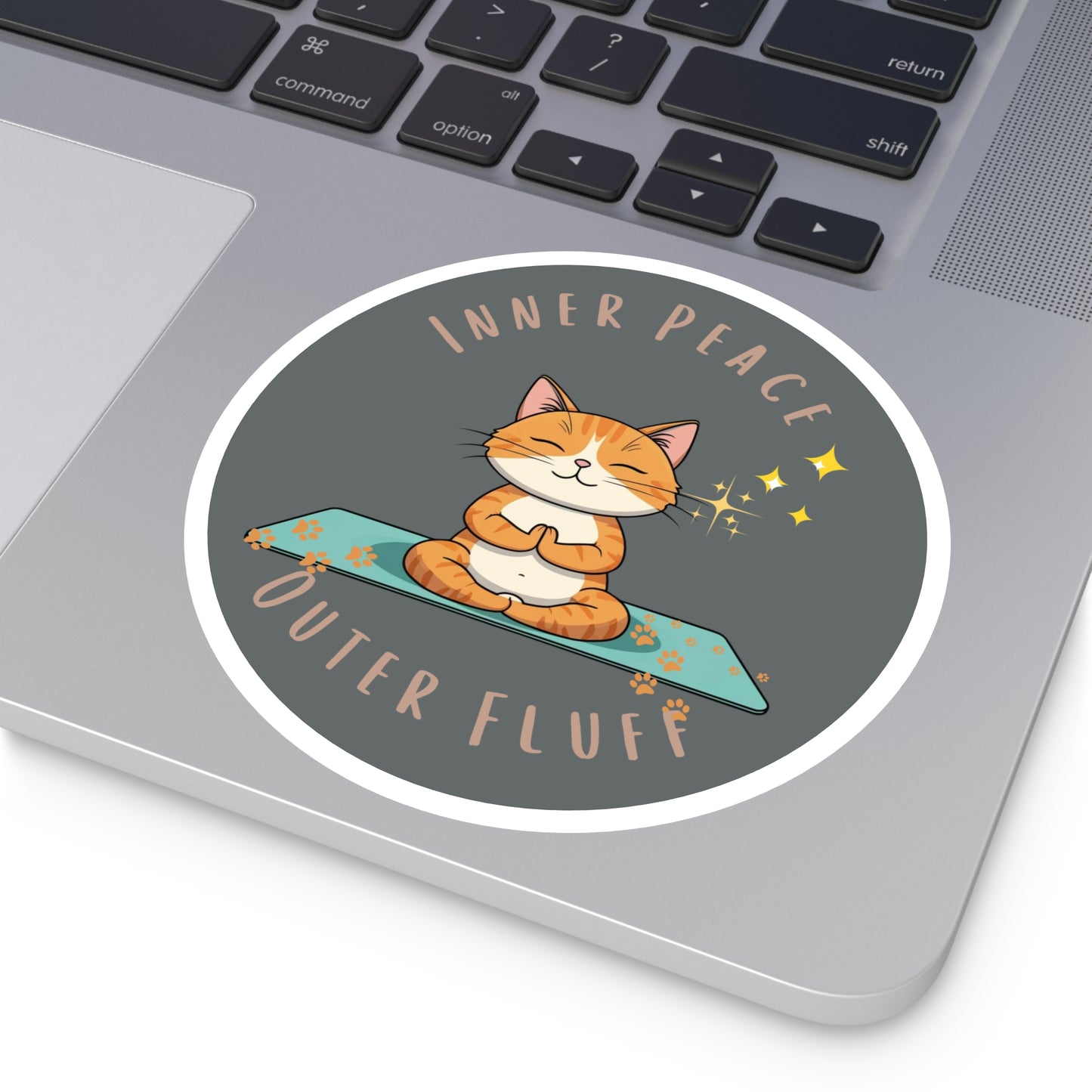 Yoga Cat Stickers, Inner Peace, Meditation Decor, Cat Lover Gift, Laptop Stickers, Whimsical Home Decor