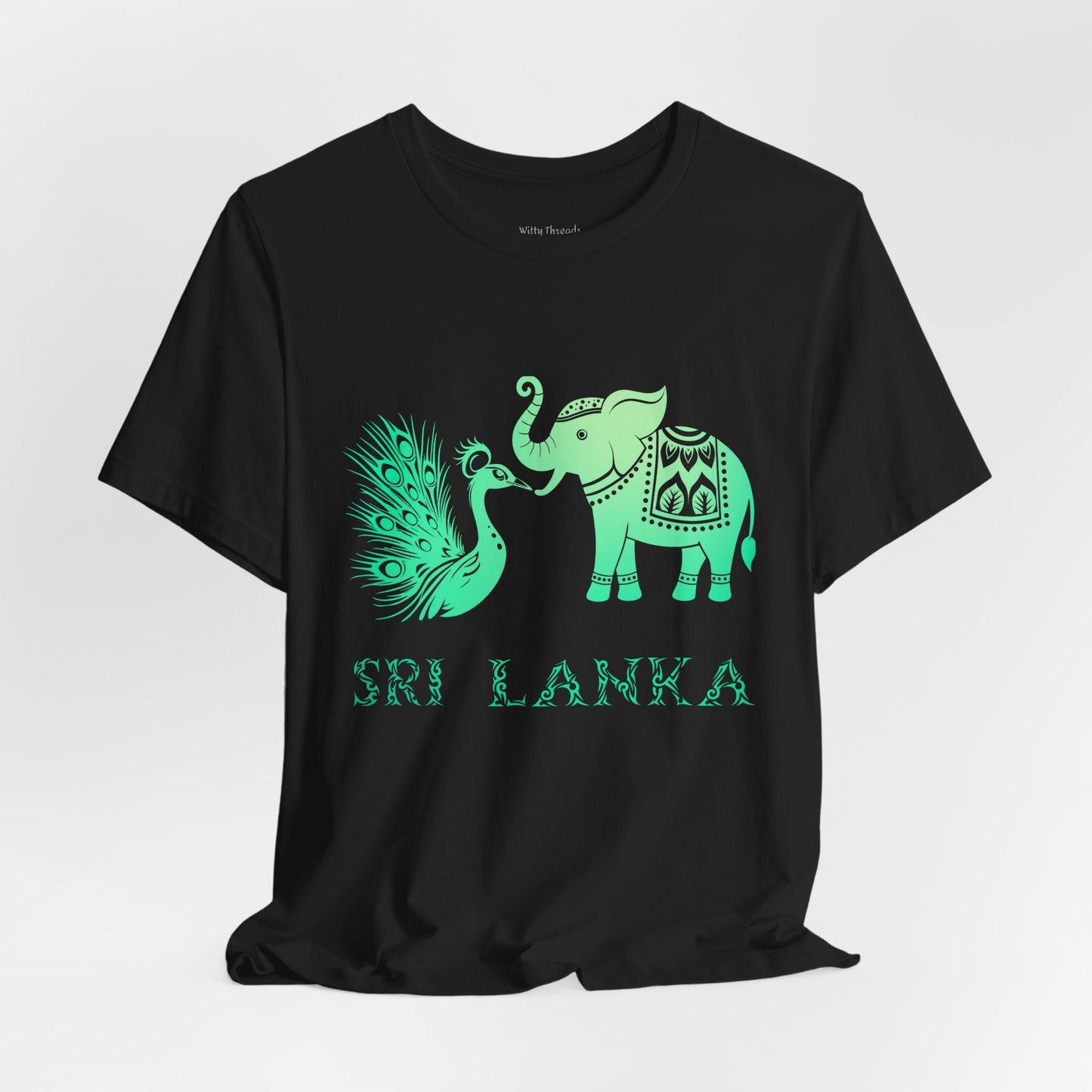 Sri Lanka Elephant & Peacock Graphic T-shirt