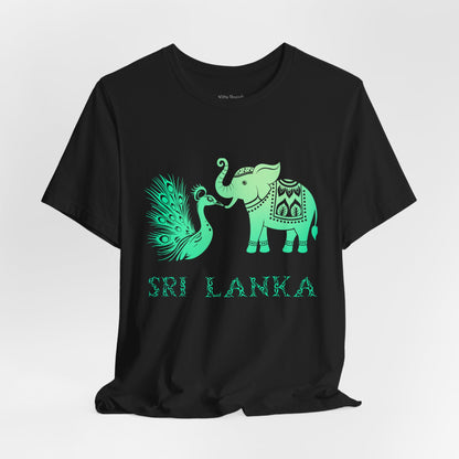 Sri Lanka Elephant & Peacock Graphic T-shirt