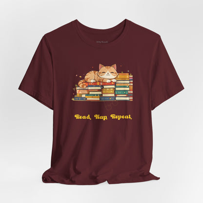 Read. Nap. Repeat. Cat T-shirt for Readers