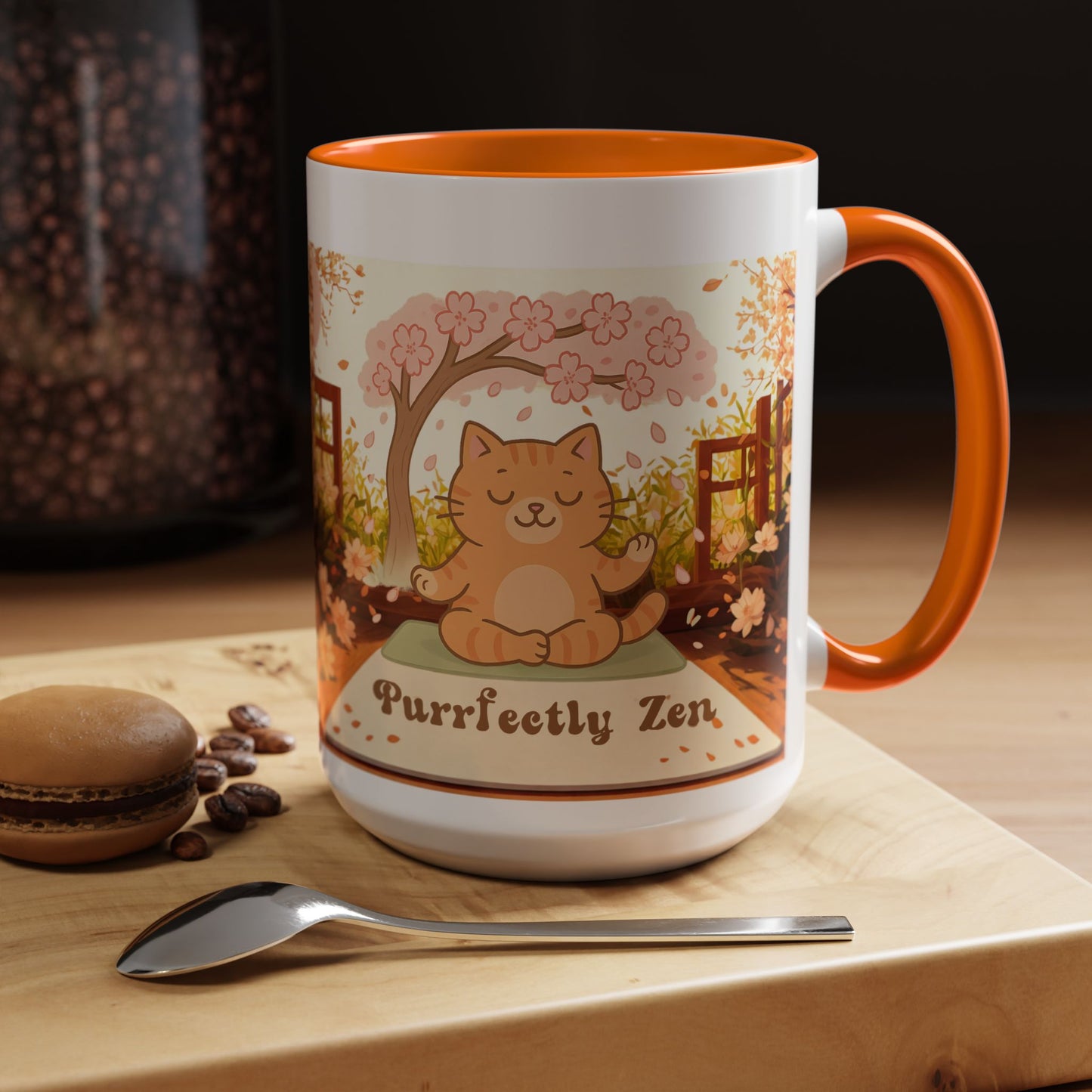 Purrfectly Zen Cat design Coffee Mug