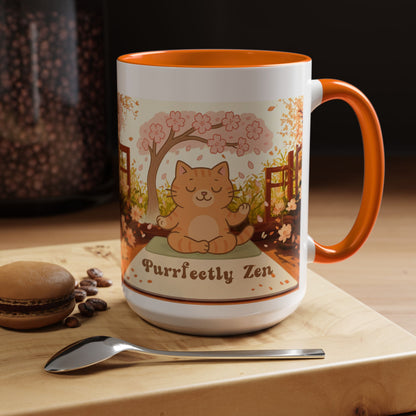 Purrfectly Zen Cat design Coffee Mug