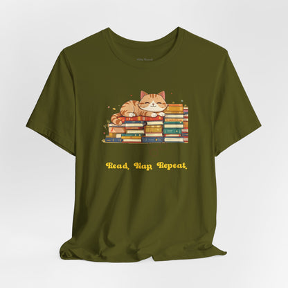 Read. Nap. Repeat. Cat T-shirt for Readers