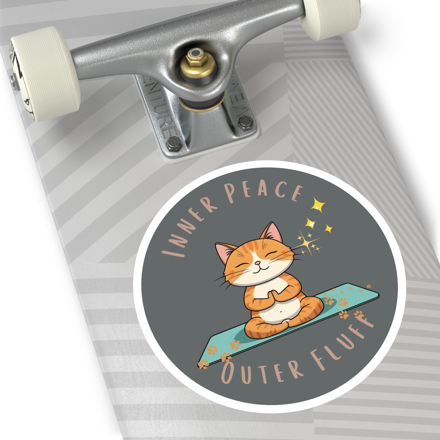 Yoga Cat Stickers, Inner Peace, Meditation Decor, Cat Lover Gift, Laptop Stickers, Whimsical Home Decor