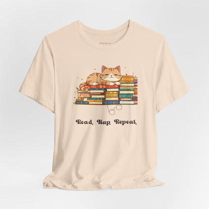 Read. Nap. Repeat. Cat T-shirt for Readers