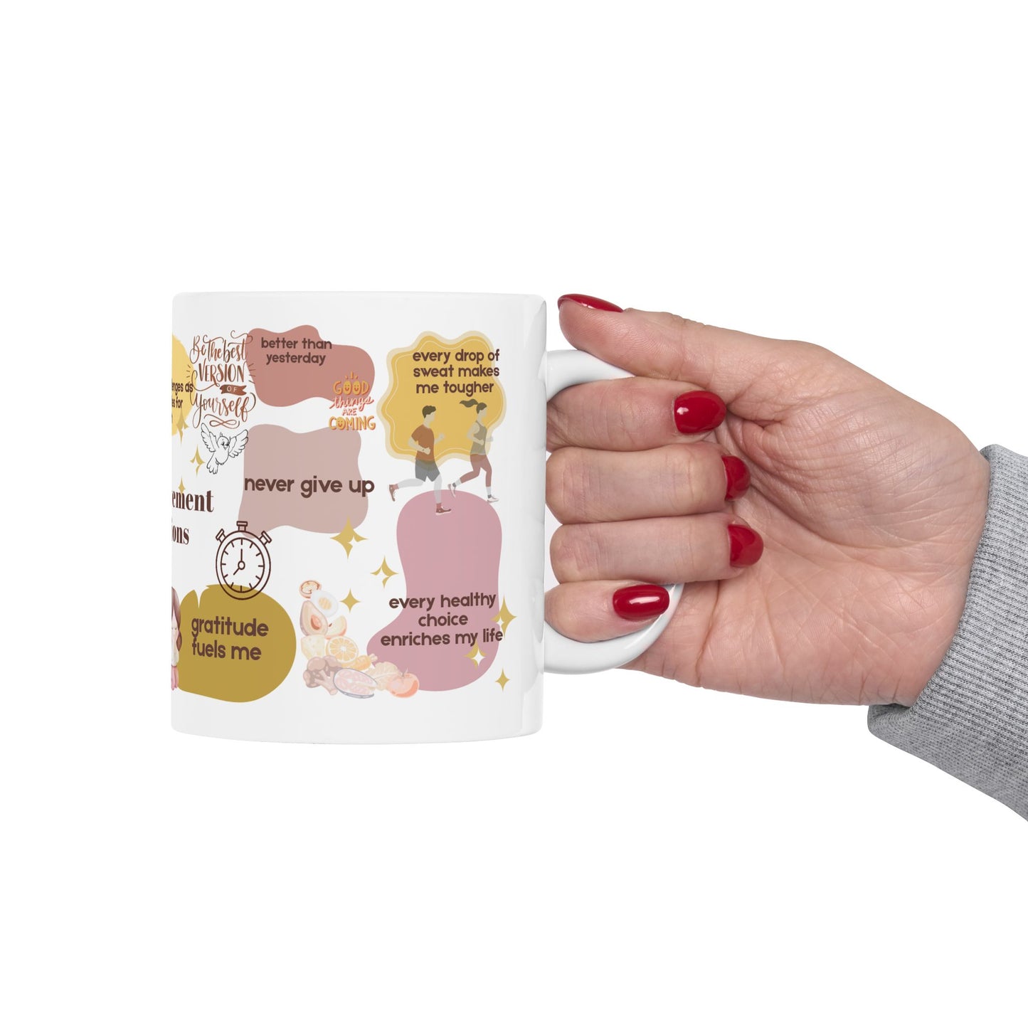 Self-Improvement Affirmations Ceramic Mug | Positive Quotes Coffee Cup | Inspirational Drinkware