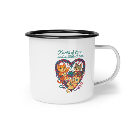 Knots of Love Kitten Enamel Mug