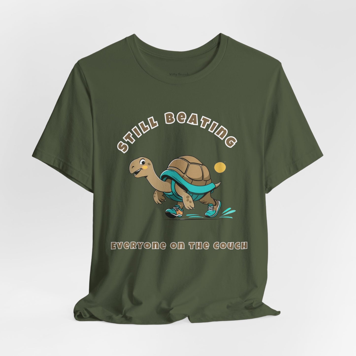 Still Beating Everyone on the Couch- Runner's Playful Turtle T-shirt