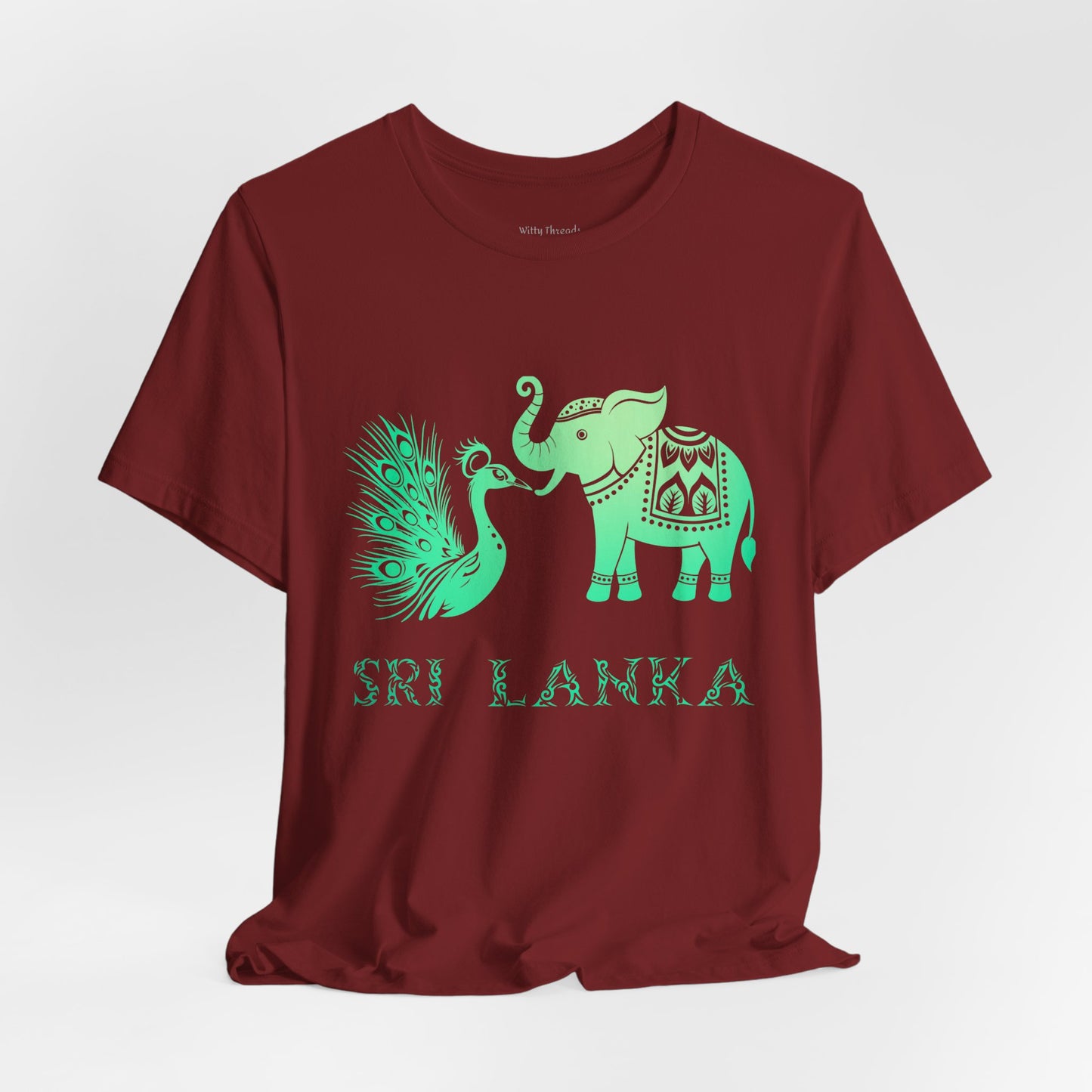 Sri Lanka Elephant & Peacock Graphic T-shirt