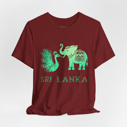 Sri Lanka Elephant & Peacock Graphic T-shirt