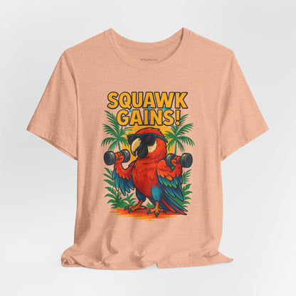 Squawk Gains Fitness Parrot T-shirt