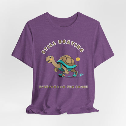 Still Beating Everyone on the Couch- Runner's Playful Turtle T-shirt