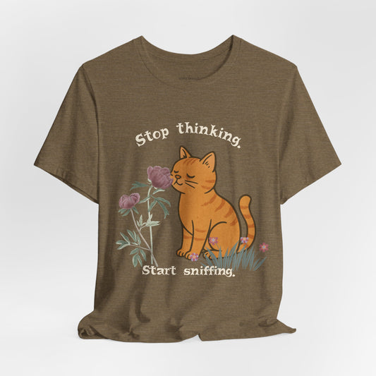 Stop thinking. Start sniffing. Vintage Orange Cat T-shirt