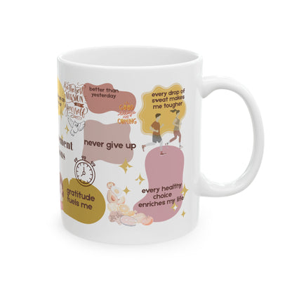 Self-Improvement Affirmations Ceramic Mug | Positive Quotes Coffee Cup | Inspirational Drinkware