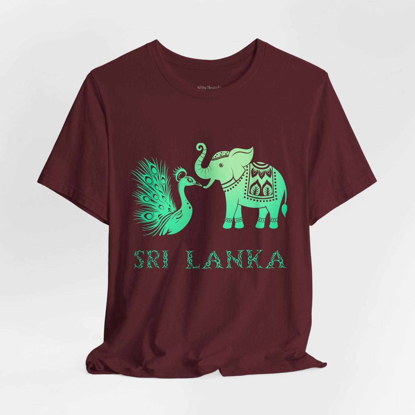 Sri Lanka Elephant & Peacock Graphic T-shirt