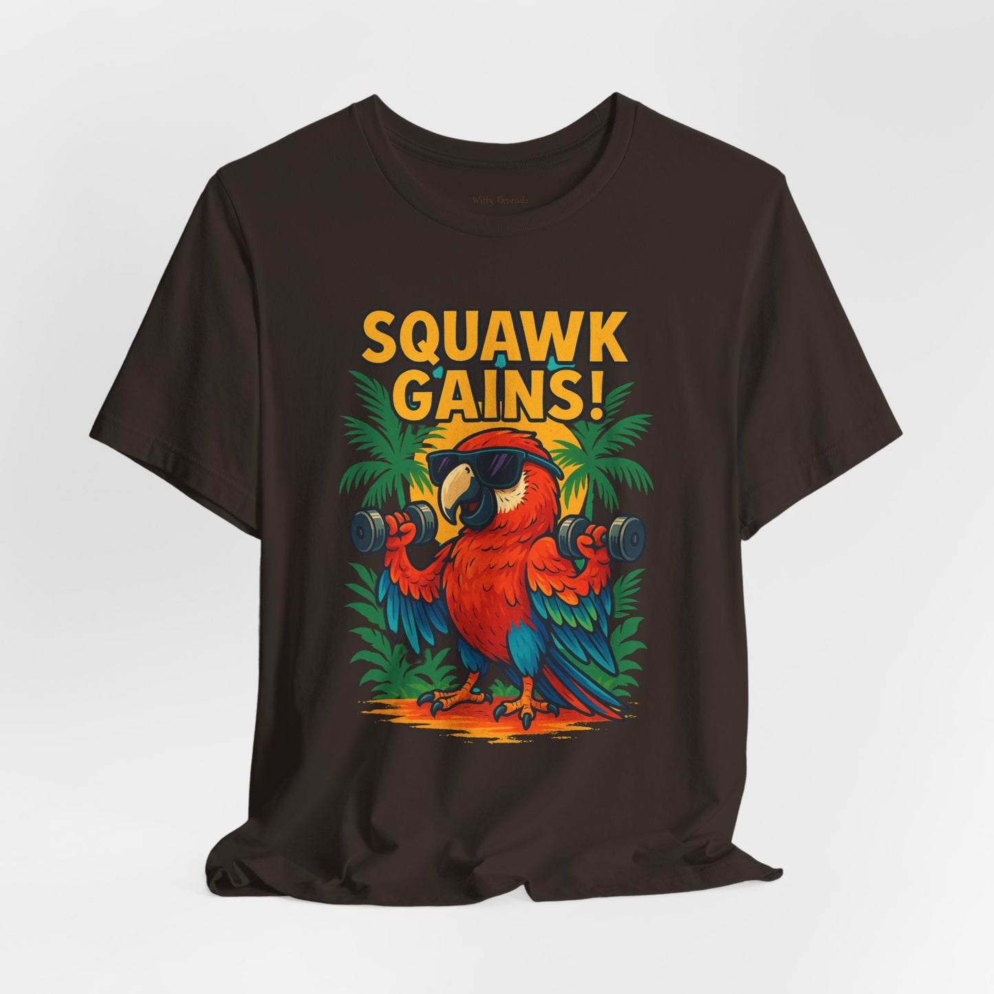 Squawk Gains Fitness Parrot T-shirt